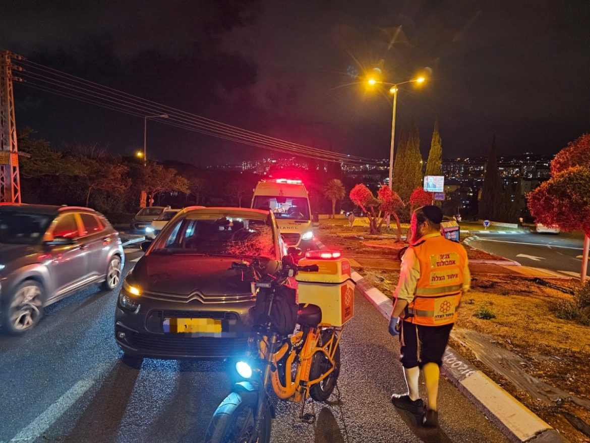 זירת התאונה ברחוב שמשון בחיפה | צילום: דוברות איחוד הצלה